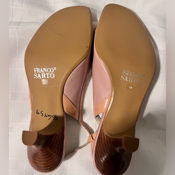 Franco Sarto Size 7 Dusty Pink Sling Back 1.5” heel - Picture 2 of 12
